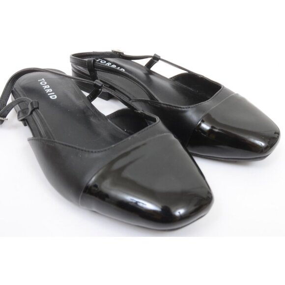 Torrid Cap Toe Slingback Flat 8.5 Extra Wide Width Whimsigoth Vegan Leather - Picture 3 of 9